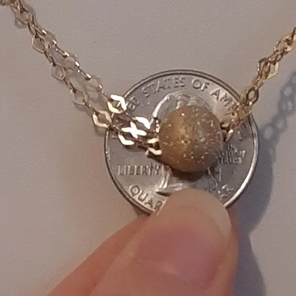 925 Italy Gold-Tone Stardust Ball Necklace 5.7g sterling silver Signed, tested - Picture 5 of 10